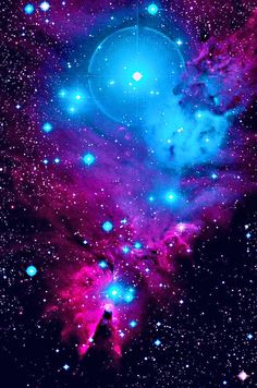 an image of a blue and purple object in the middle of space with stars around it