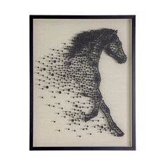 a cross stitch picture of a horse with dots in the shape of it's head