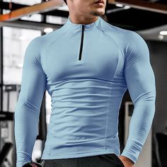 Men's Compression Shirt Running Shirt Thumbhole Half Zip Long Sleeve Base Layer Athletic Athleisure Winter Breathable Quick Dry Soft Running Jogging Training Sportswear Activewear Solid Colored Dark Functional Snug Fit Workout Top, Solid Color Athletic Fit Breathable Top, Sporty Snug Fit Workout Top, Grey Long Sleeve Athleisure Top, Casual Snug Fit Gym Tops, Long Sleeve Stretch Activewear In Athletic Heather, Sporty Snug Fit Top For Workout, Sporty Snug Fit Tops For Gym, Breathable Snug Fit Tops For Training