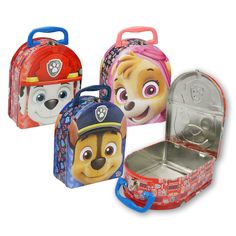 PAW PATROL TIN LUNCHBOX ONE lunchbox with handle.  Measurement:  6" X 2-3/4" X 7-1/2" Perfect for storing sticker collection, crayons, etc...  Brand new. Embossed on one side  Also available in many other characters.Visit my eBay Store for more Tin Lunchboxes! Back To School Needs, Paw Patrol Gifts, Christmas Ornament Coloring Page, Minnie Mouse Toys, School Needs, Tin Lunch Boxes, Padded Pouch, Toddler Christmas Gifts, Box Company