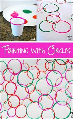 painting with circles is an easy and fun art project for kids to do on paper plates