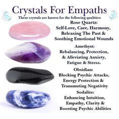 Crystals For Empaths, Empath Protection, Crystal Guide, Spiritual Crystals, Crystal Therapy, Pink Rose Quartz, Crystal Healing Stones, Crystal Meanings, Crystal Set