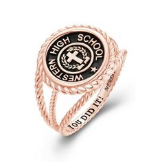 Mementos Jewelry Signet Collection Sterling Silver Customized Women(Ladies) Class Rings for High School College University. This women class ring is designed to be a symbol who you truly are. Order your personalized women's class ring today and wear it with pride for years to come. Choose from a variety of +30 styles and customize it to fit your personal taste. Our ladies' class rings are crafted from sleek Sterling Silver with quality rhodium plating/gold plating/rose gold plating and 10kt Whit Graduation Rings College, Class Rings, Graduation Rings, College University, Personal Taste, School College, Gold Plating, Rose Gold Plates, Personalized Jewelry