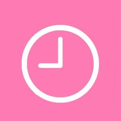 a pink background with a white clock on it