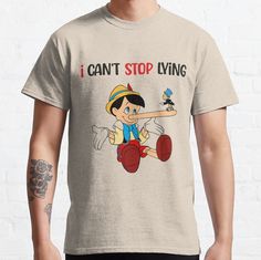 a man wearing a t - shirt that says i can't stop living on it