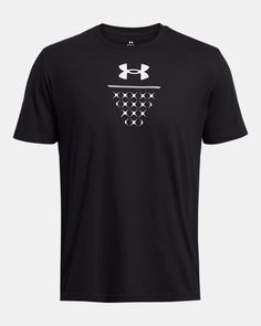 a black t - shirt with the under armour logo on it