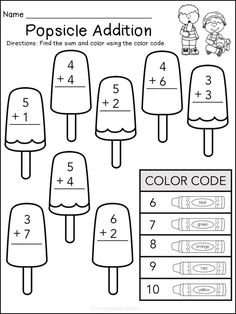 popsicle addition worksheet for kids to help students learn how to count the numbers