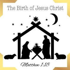 the birth of jesus christ and his family is depicted in this nativity scene with stars