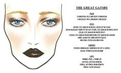 Daisy Buchanan Makeup, 20s Makeup Gatsby, Roaring 20s Makeup, Gatsby Halloween, Makeup Chart