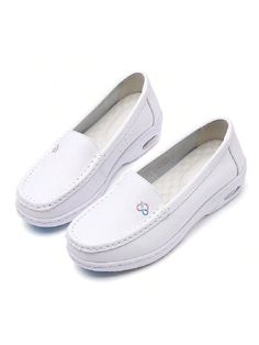 Women's Work Safety Shoes-Anti-Slip Lightweight Nurse Shoes Work Shoes Beauty Shoes White Comfortable Shoes Women's Student Korean Style Slip-On Shoes White         Women Shoes, size features are:Bust: ,Length: ,Sleeve Length: Nursing School Supplies, Nurse Shoes, Comfort Shoes Women, Nursing Shoes, White Shoes Women, Work Safety, Safety Shoes, Shoes White, Work Shoes