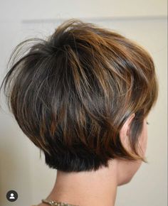 Bilevel Haircut, Short Hair For Thinner Hair, Hair Styles For Really Short Hair, Layered Short Bob, Longer Pixie Haircut, Easy Hair Cuts, Crop Hair, Long Pixie