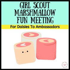 two pink candles with the words girl scout marshmallow fun meeting for ladies to ambassadors