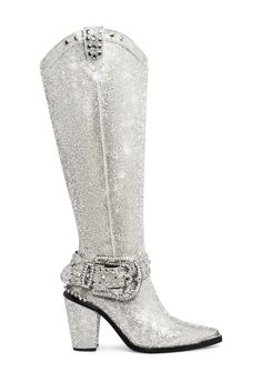 Luxury Silver Embellished Boots, Silver High Heel Western Boots, Silver Embellished Pointed Toe Boots, Pointed Toe Cowboy Boots, Silver Fitted Knee-high Boots, Rhinestone Cowboy Boots, Silver Ankle-high Rhinestone Boots, Cowboy Hats Women, Faux Fur Outfit