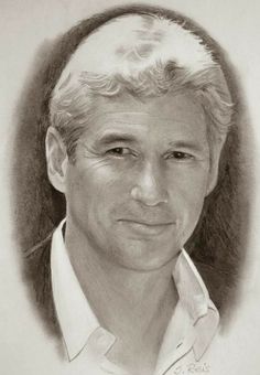 a pencil drawing of a man with blonde hair