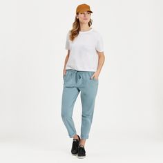 Go anywhere—or don't. These pants bring the lived-in softness of our classic (and much-loved) Crusher Tee to a stretchy, tapered pant that's perfect for wearing out—or wearing around the house. 92% USA Grown Cotton, 8% Spandex 7.08 oz. Mid-weight cotton/spandex jersey, garment washed for softness Elastic encased self waistband with drawcord. Slash pockets with self binding. Self turn-back cuffs. Life Is Good® twill patch. Size medium has a 26" inseam Imported | Life is Good Women's Solid Crusher Casual Straight Leg Sweatpants For Everyday, Basic Relaxed Fit Bottoms For Everyday, Casual Solid Color Joggers For Everyday, Casual Solid Joggers For Everyday, Comfortable Casual Straight Leg Pants, Everyday Relaxed Fit Top With Elastic Waistband, Relaxed Fit Crew Neck Joggers For Leisure, Casual Comfort Sweatpants With Comfort Waistband, Casual Stretch Joggers For Everyday