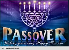 happy passover with menorah and candles