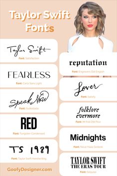 the different font styles for taylor swift font