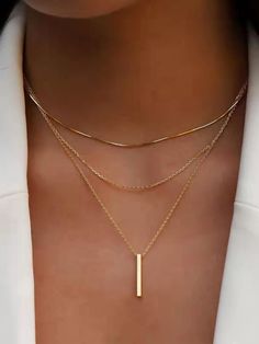 [CommissionsEarned] Yellow Gold Fashionable Collar  Zinc Alloy   Embellished   Women's Fashion Jewelry #womennecklace Trendy Necklaces Gold, Simple Layered Necklaces Gold, Women’s Gold Jewelry, Trending Chains For Women, Women’s Necklace, Modern Gold Jewelry Necklaces, Jewelry Inspo Necklaces, Layered Necklace Aesthetic, Gold Simple Jewelry