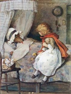 a painting of two children sitting on a bed next to each other and one is holding a teddy bear