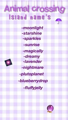 an animal crossing game is shown in purple and white checkerboard with the words, moonlight