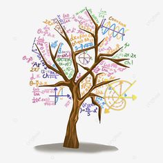 a tree with many different types of writing on it