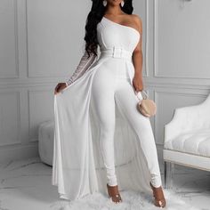 Jumpsuit Elegant Formal, Long Overalls, Formal Jumpsuit, Jumpsuit Dressy, Elegant Office, Jumpsuit Elegant, Long Romper, Off Shoulder Fashion, Jumpsuit Online