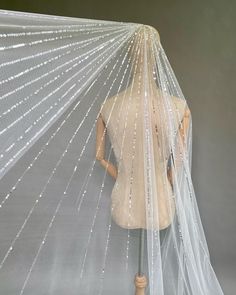 Unveil your wedding day radiance with our Elegant Crystal Beaded Bridal Veil, the perfect crowning touch to your bridal ensemble. Exquisitely crafted from premium non-China tulle, this classic veil offers a sheer, ethereal appeal that gently frames your gown with a whisper of romance. Adorned with delicate sparkle dot details and intricate beading, this veil catches the light with every movement, creating a subtle shimmer that complements the glow of your special day. The cathedral length adds a Unique Veils Wedding, Classic Veil, Veil Detail, Unique Veils, Crystal Veil, Beaded Bridal Veil, Rhinestone Veil, Unique Veil, Beaded Veil