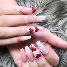 Valentine Nail Art, February Nails, Romantic Nails, Heart Nail, Blue Nail