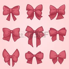 red bows on pink background - bow tie stock illustrations, clip art, cartoons, & icons