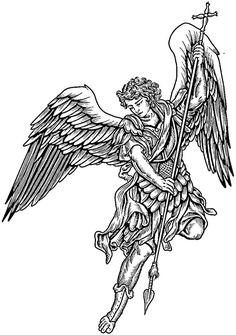 Archangel Michael Tattoo, Gotik Tattoo, Statue Tattoo, Greek Mythology Tattoos