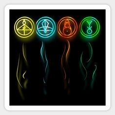 an image of the seven chakras in neon colors