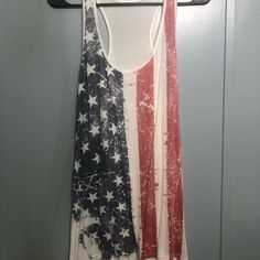 Never Worn! American Flag Racer Back Tank Top Casual American Flag Print Tank Top For Spring, Spring Casual Tank Top With American Flag Print, Patriotic American Flag Print Tank Top For Spring, Uk Flag, Racer Back, American Flag, Gift Shop, Fashion Inspo, Cute Outfits