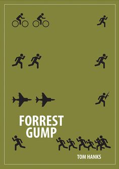 the cover of forrest gump's book, showing people running and riding bikes