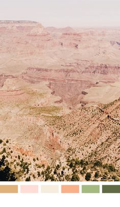 an image of the grand canyons in the desert with color swatches on them