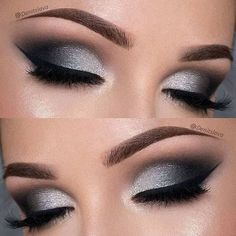 Grey Eye Makeup, Black Eye Makeup, Grey Makeup, Silver Makeup