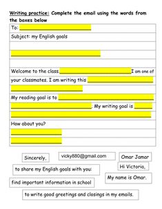 the writing practice worksheet for students to learn how to write and use it