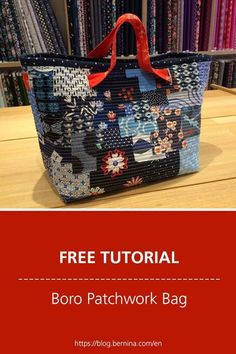 the free pattern for this boro patchwork bag