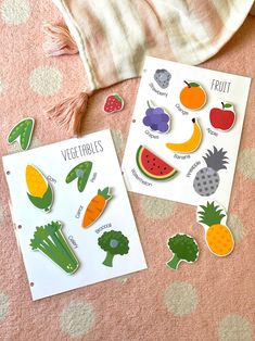 toddler learning book with fruits and vegetables