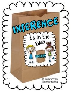 a brown paper bag with an image of two children on it and the words interference