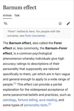 an article about the effects of barum effect