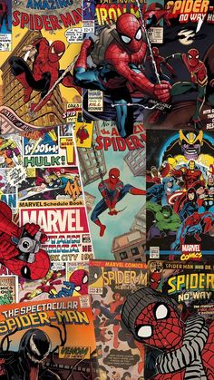 spider - man and other comic covers are shown in this collage from the comics