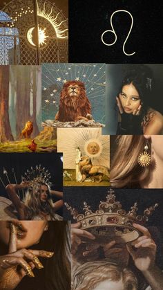 the collage shows different images of women with crowns