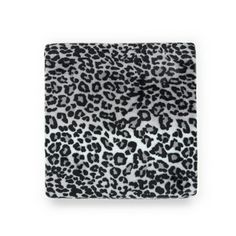 a black and white leopard print blanket