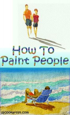 the cover of how to paint people, with two people sitting in lawn chairs on the beach