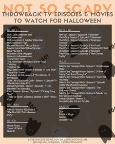 a poster with the words, not so scary and other things to watch for halloween