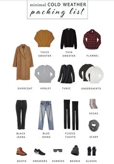 Cold Weather Packing List, Cold Weather Packing, Minimal Packing, Nyc Winter Outfits