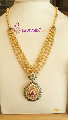 Gundla Mala, Temple Jewellery Earrings, Gold Jewelry Outfits, Pearl Necklace Designs, Beaded Necklace Designs, Gold Jewelry Stores, Gold Pendant Jewelry