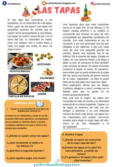 an article in spanish describing what to eat and how to use it for the recipe