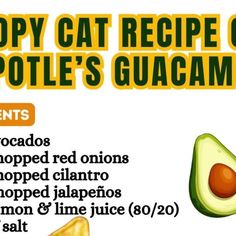 an advertisement for a cat food product featuring avocado and sliced almonds with the caption, happy cat recipe on it's guacamole's guacamole