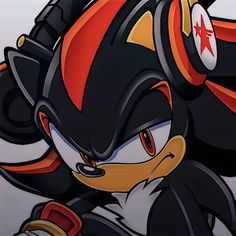 an image of sonic the hedgehog with headphones on and wearing a black outfit